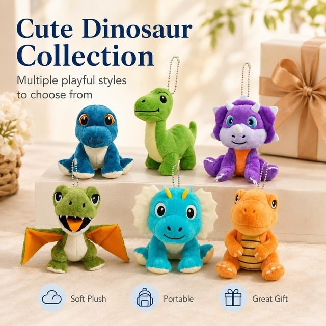 Dinosaur bag charms