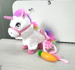White unicorn with removable leash