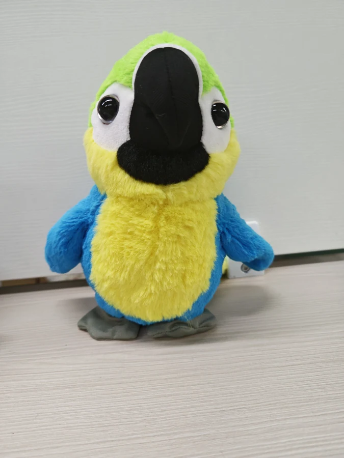 Walking yellow-green parrot