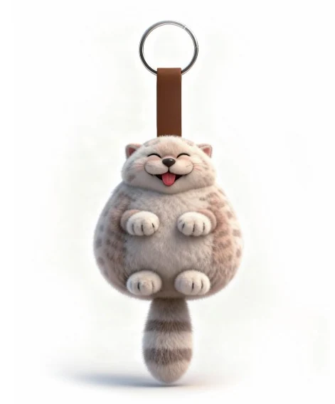 Grey tabby cat charm