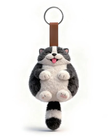 Black-and-white cat charm