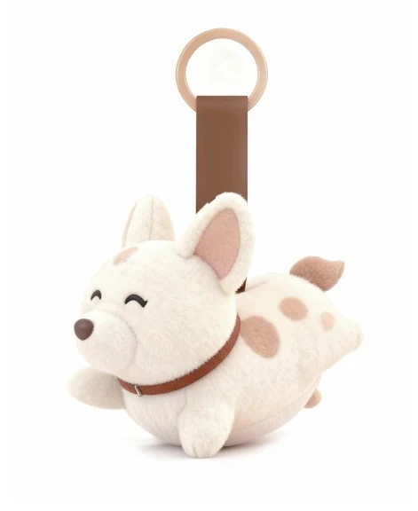 Spotted cream corgi charm