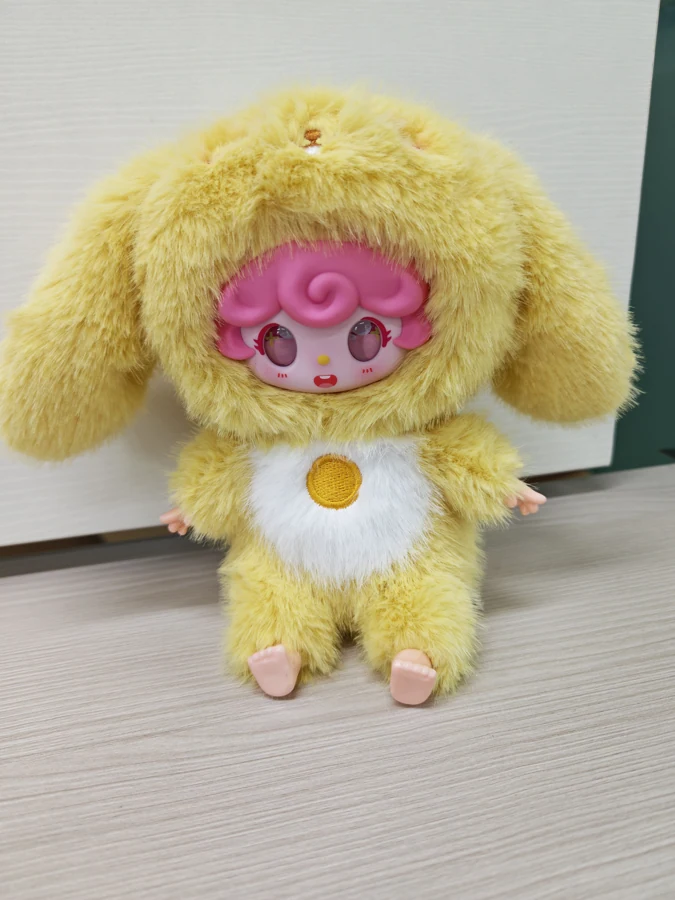 Seated AI character — yellow floppy ears