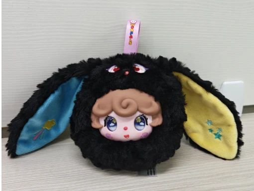 Mini plush charm — black bunny costume