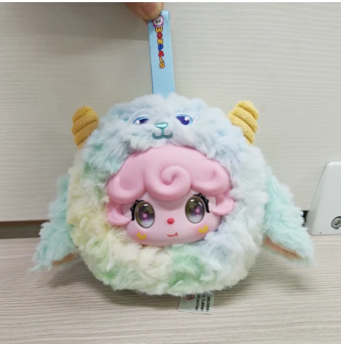 Mini plush charm — pastel lamb costume