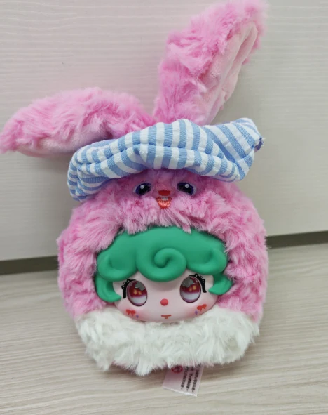 Mini plush charm — pink bunny costume