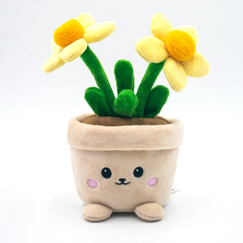 Potted plush — yellow daisies